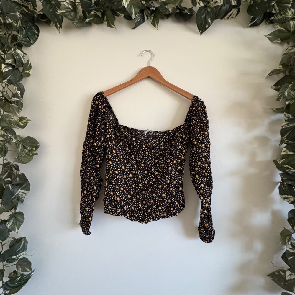 Reformation Valencia Long Sleeve Floral Sweetheart Neck Blouse Multi Size 6